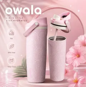 Owala FreeSip 30oz Coastal Bohemian Water Bottle – Limited Edition Birthday Bash Collection | Rare & Sold Out