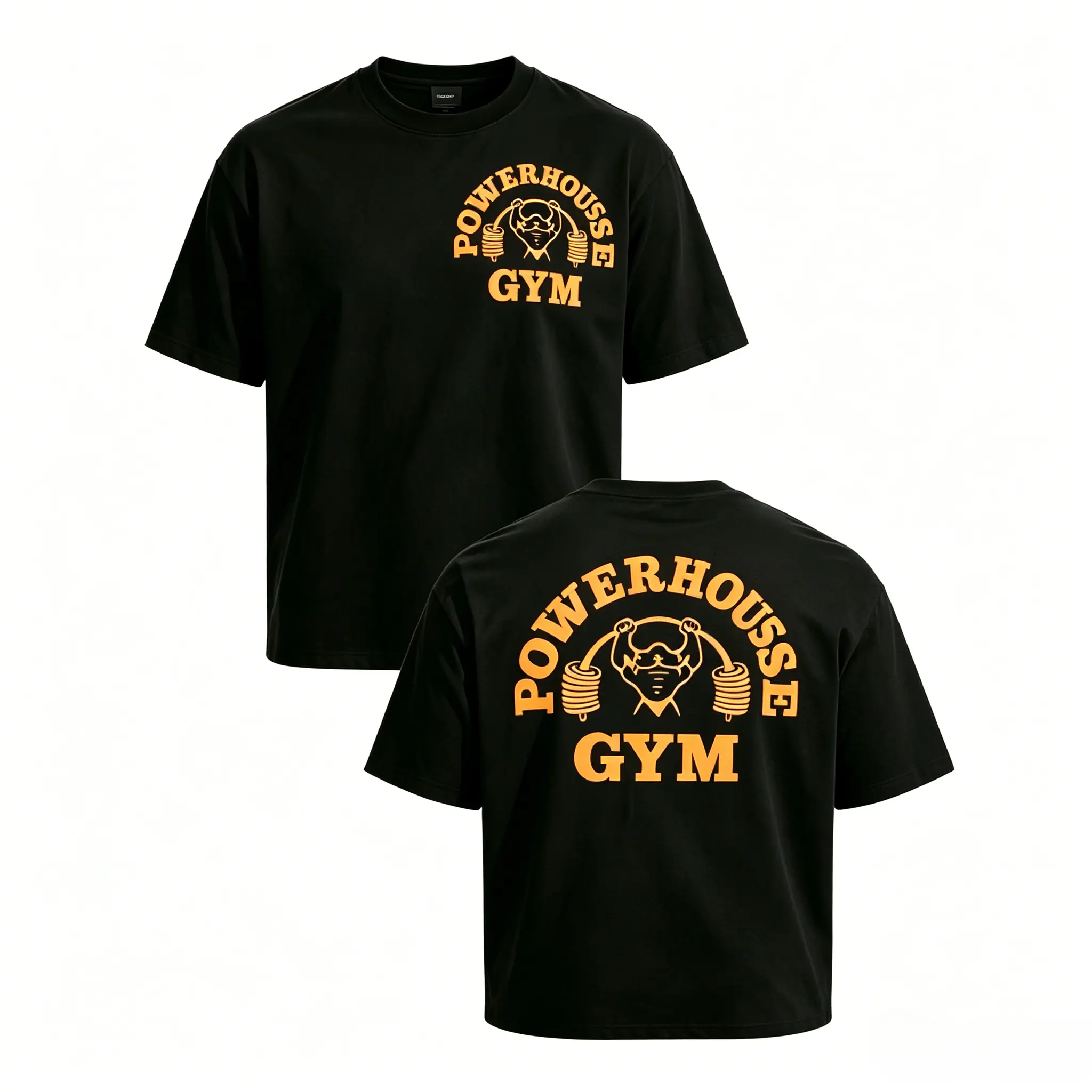 Powerhouse Gym Mens T-shirt Bodybuilding Muscle Fitness Crew Neck Workout Top Te | 100% cotton, comfortable and breathable. The perfect gift for your boyfriend or father.