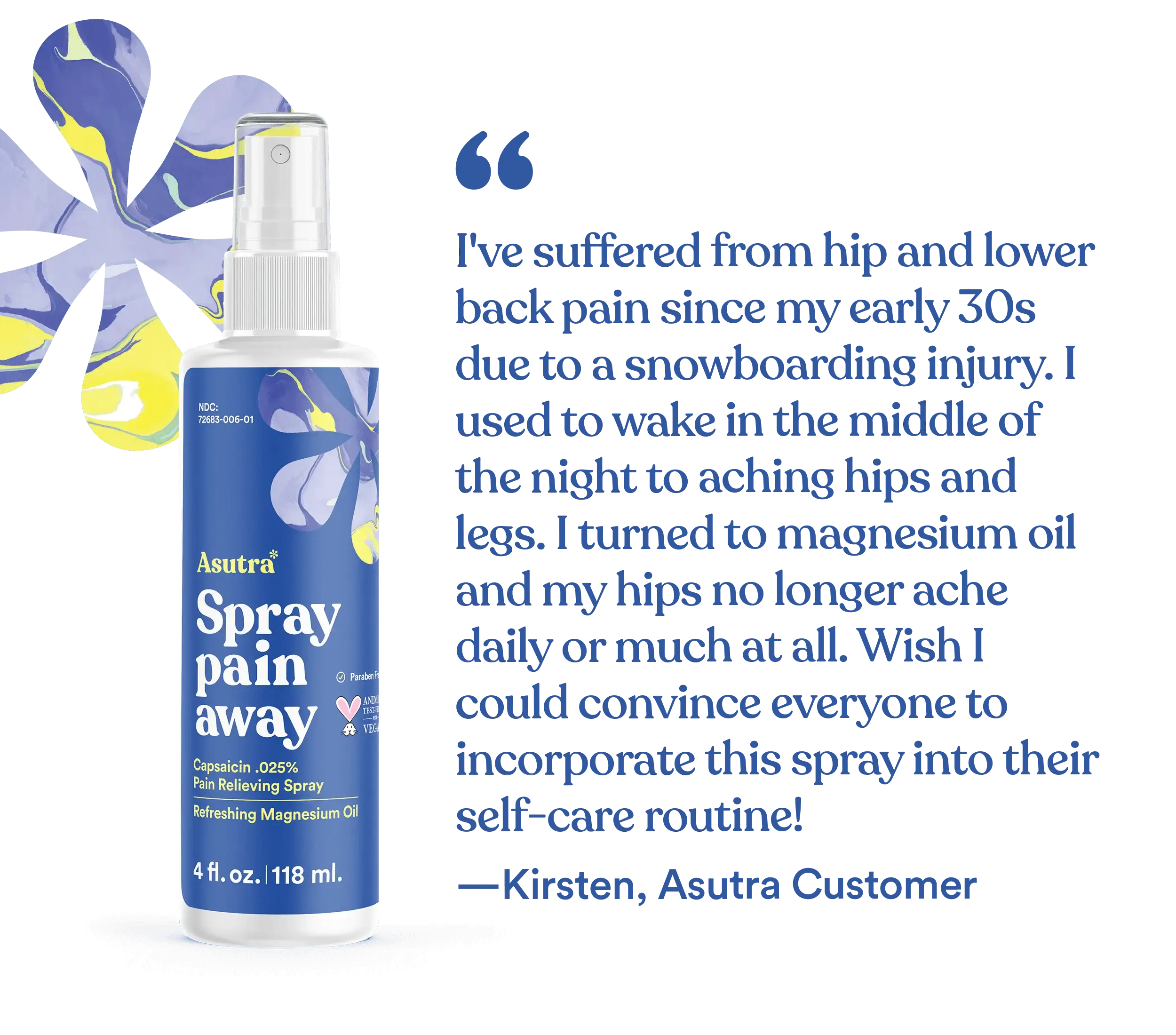 Asutra Spray Pain Away Soothing Oil Body Care - Ultra-Pure Odorless Non ...