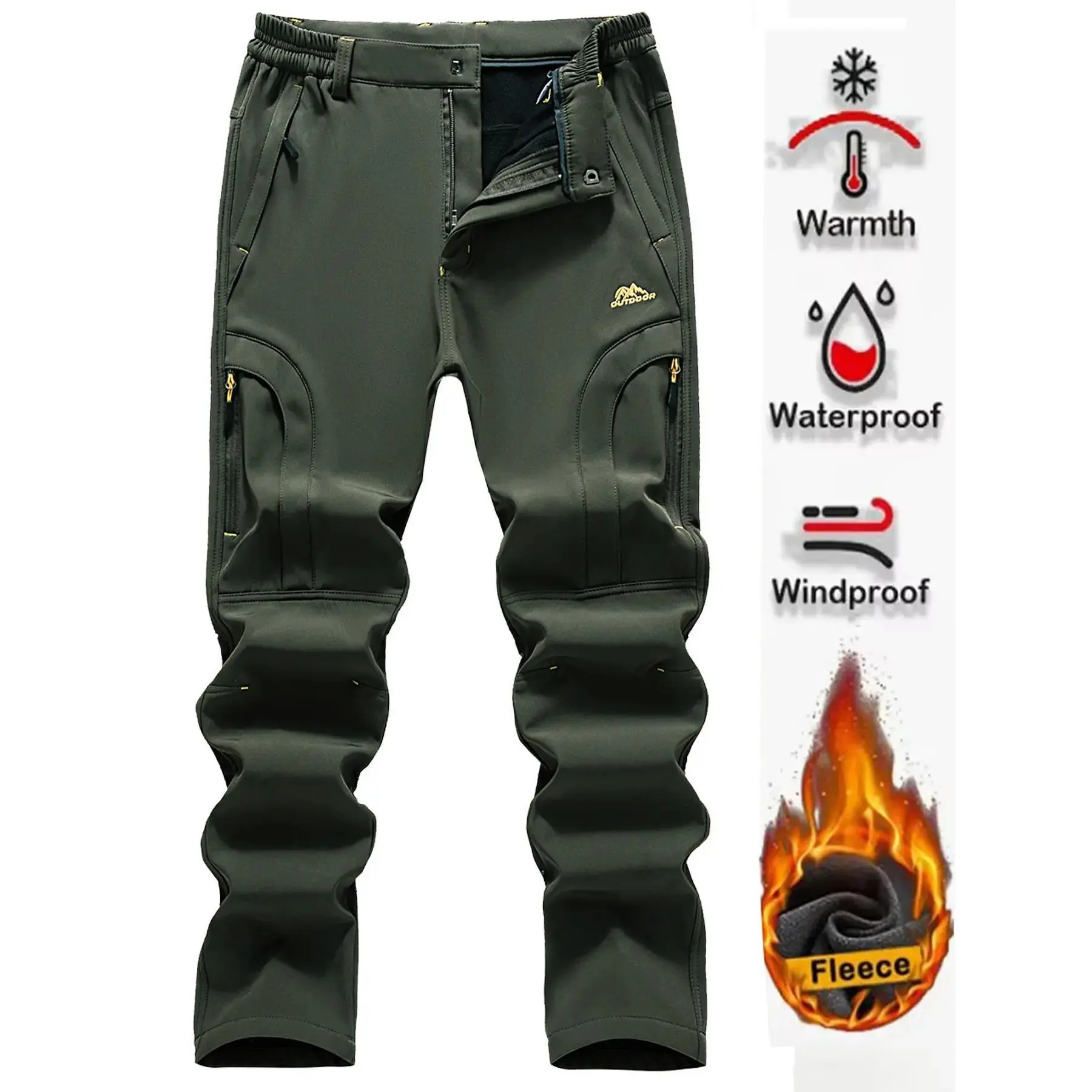 Men’s waterproof hiking pants; outdoor fleece-lined ski pants; winter softshell snowboard pants. Comfortable and durable, fleece-lined interior, snowboard pants.
