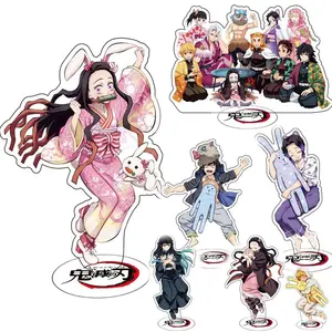 Anime Demon Slayer Sleeping Series Stand Cartoon Cute Character Kamado Nezuko Tanjirou Acrylic Double Side Bracket Model  Gifts