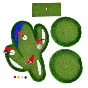 Pool Cactus Floating Golf Green Set with 60 Multi Colored Floating Golf Balls Perfect Gift Idea for Golfers