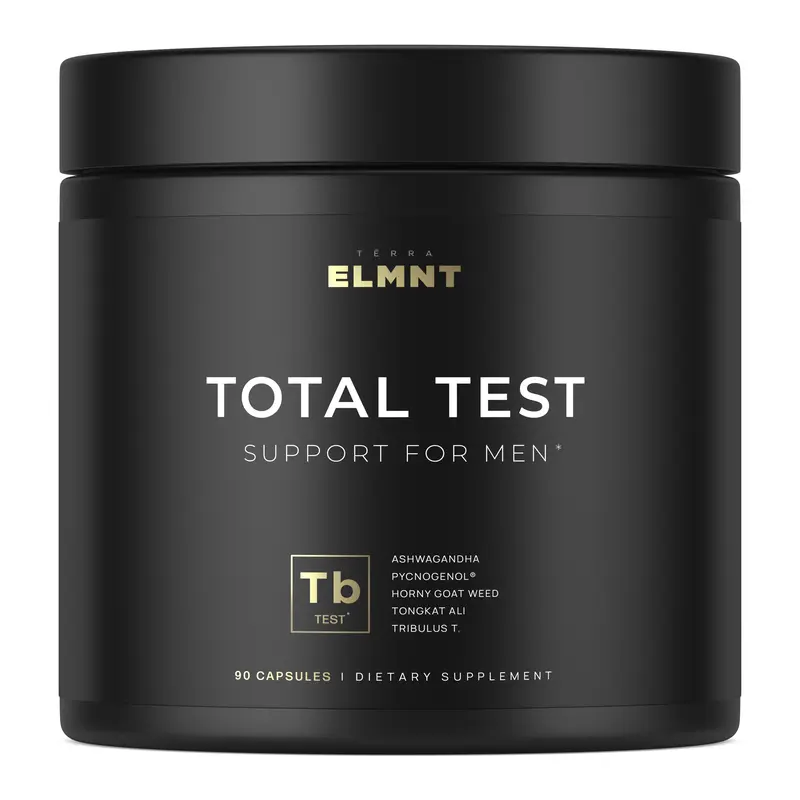 Testo Support for Men | Ashwagandha, Tongkat Ali, Tribulus & Pycnogenol | Energy, Strength & Vitality Support | TERRA ELMNT