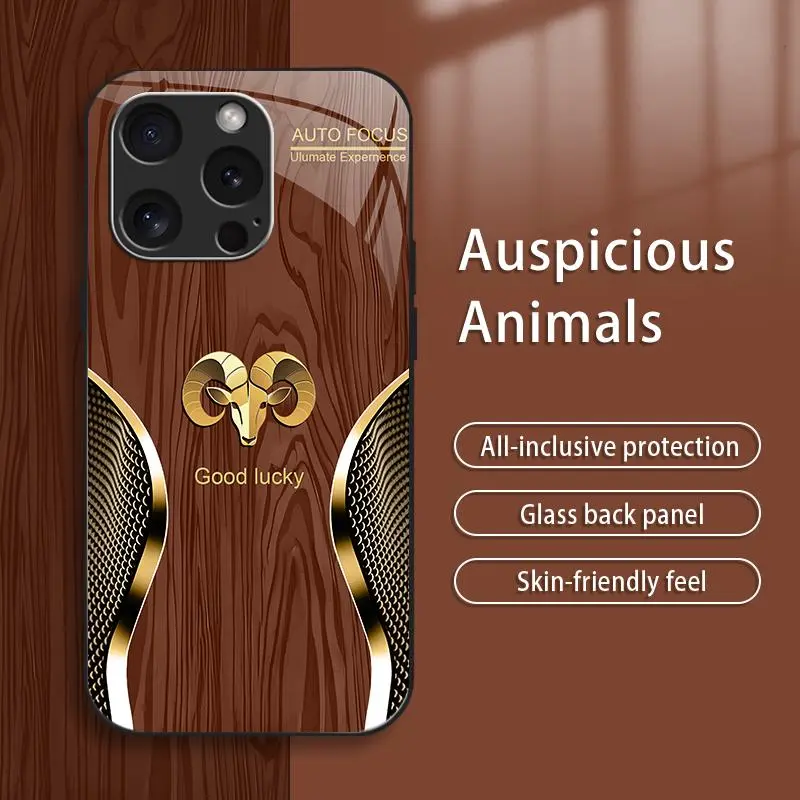 Suitable for [iPhone 16 Pro Max] New high-end luxury wood grain zodiac mobile phone case New business simple explosion-proof mobile phone case Affordable price Anti-fall and anti-fingerprint 995