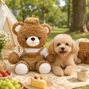 Artist Series Teddy Bear Plush Pet Toy Pillow, Cute Painter Style Stuffed Bear Doll for Pets, Cozy Sofa Bedroom Desk Decor, Birthday Christmas Valentine’s Day Holiday Gift