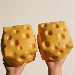 Cheese Block | Yellow Moldable Toy Ideal for Play and Relaxation