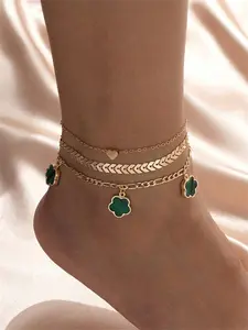 Heart Design Anklet, Fashionable Jewelry for Women & Girls, Casual Trendy Accessories for Party and Daily Life