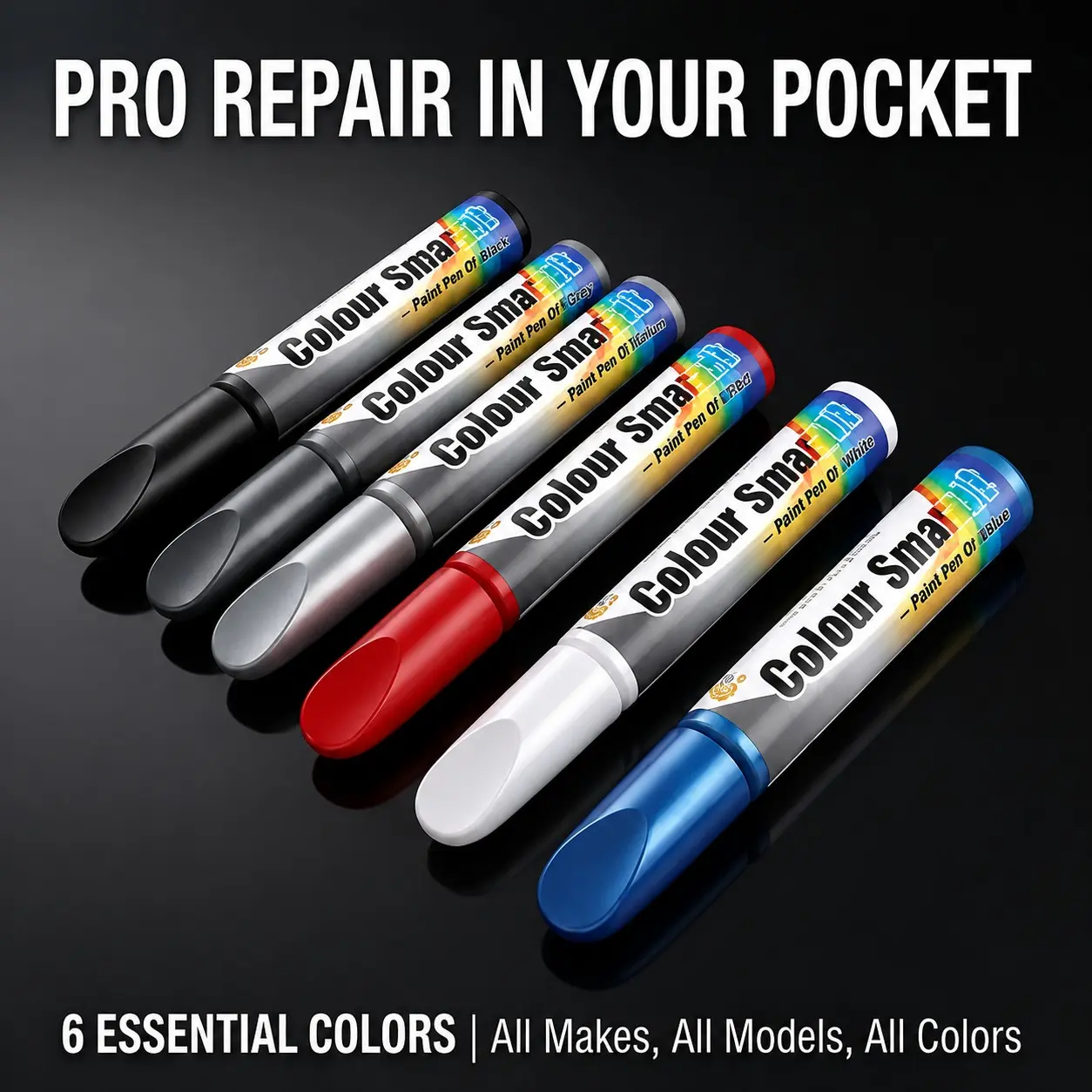Professional Gloss Black Car Paint Pen - Universal Auto Scratch Repair Tool, Quick Permanent Fix Supply for All Car Models, Automotive Maintenance Accessory