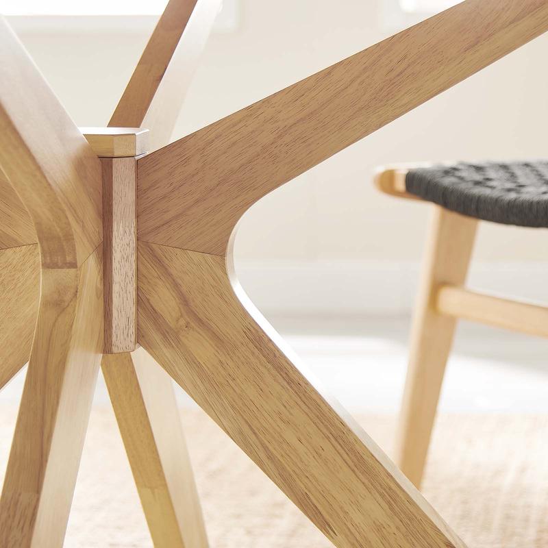 Modway Crossroads 47" Round Wood Dining Table in Oak