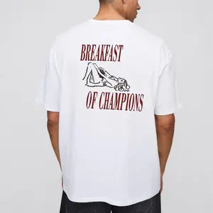 Comfort Colors Breakfast of Champions Shirt, Funny Men Tshirt,Comfort Colors White Tee,Sarcastic Graphic Tee Men, Bachelor Party Shirt,Humor Back Print Tee