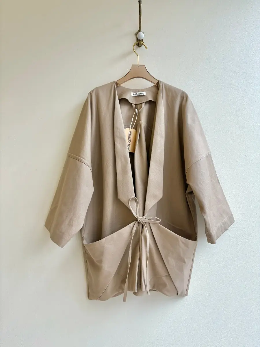 Khaki Hemp-Cotton Canvas Chore Jacket