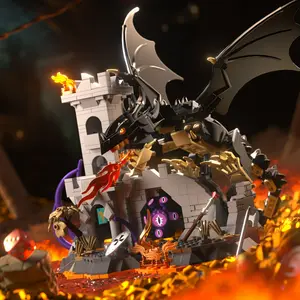Magic Dragon Castle Building Blocks Set, 919+ Pieces Durable Abs Material, Model Party Toy, Movie Theme, Home Decor Desktop Ornament