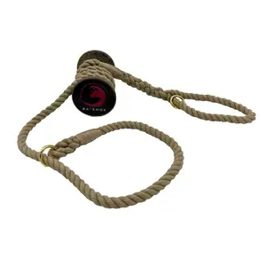 Handcrafted Hemp Slip Lead Dog Leash by Ravenox - Twisted Hemp Rope for Easy Control, Made in the USA