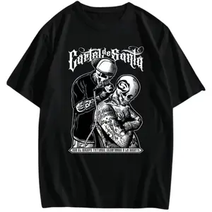 Cartel De Santa Tatto Rap Hip Hop t-Shirts Men's Mexican Rap, Sweatshirt Menswear Top, Womenswear Top Streetwear Tropical Casual