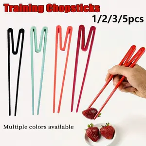 Reusable Training Chopsticks, Durable Plastic, Sturdy, Solid Color Design, Beginner Friendly, Ideal Learning Tool, Suitable for All Ages, Tableware