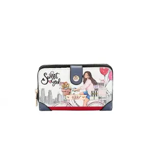 Compact Wallet Stylish Eco-Leather with Unique Parisian Design Gold Accents 8 Card Slots & Front ID Window