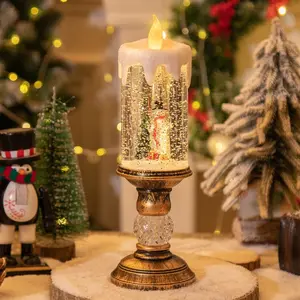 Christmas LED Flameless Candle Snowball Light, Bright Snow Globe Decoration, Holiday Home Decor, Perfect for Thanksgiving & Festive Season
