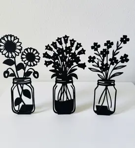3PCS Farmhouse Rustic Decorative Vase Set, Minimalist Table Ornaments, Home Decor Gift for Vase & Fillers Displays