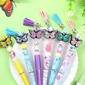 Handmade Beaded Butterfly Ballpoint Pen - Unique and Stylish Writing Tool