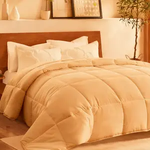 WeCharmer All-Season Down-Alternative Comforter - Plush Puffed Quilt with Fiber Fill, Machine Washable & Perfect for Year-Round Cloud-Like Sleep
