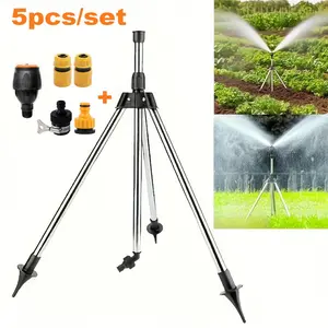 360° Rotating Sprinkler Head with Adjustable Tripod Stand, Universal Interface, Large Coverage, Garden Irrigation Tool, Durable Design