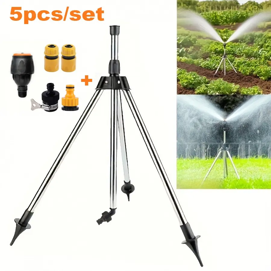 360° Rotating Sprinkler Head with Adjustable Tripod Stand, Universal Interface, Large Coverage, Garden Irrigation Tool, Durable Design, Watering For Garden