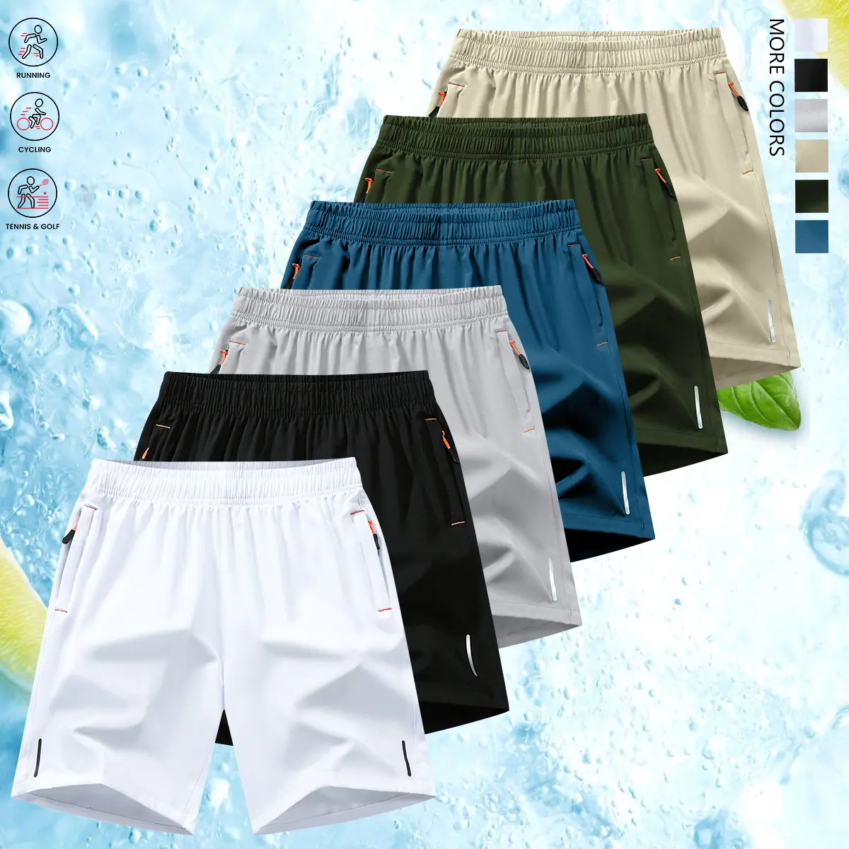 White + Black + Light Gray + Lake Blue + Army Gree