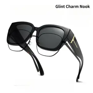 Mirror polarized sunglasses, unisex, suitable for driving - Fashionable large square oversized protective sunglasses