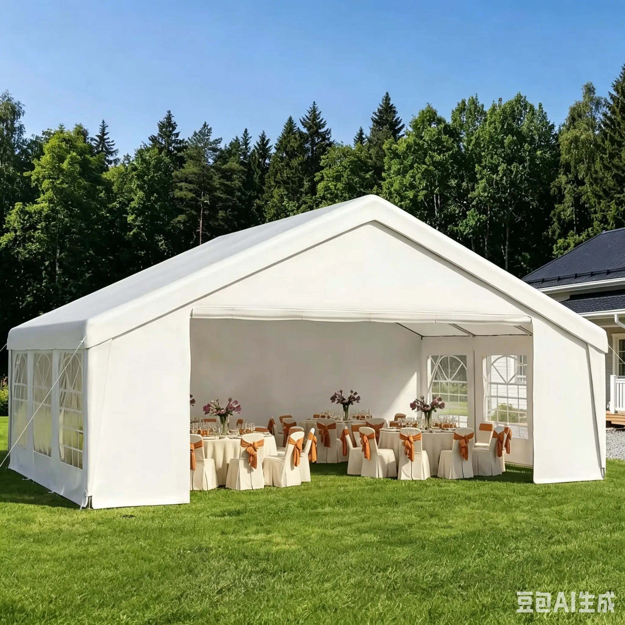 Aoxun Sturdy Rectangular 20x40 Easy Setup Party Tent Canopy [Ships in 3 Packages], Waterproof Outdoor Events Tent with Removable Sidewalls & Easy Access Roll-up Door, Heavy-Duty Steel Frame for Large Group Weddings, BBQ, White, Event Tent