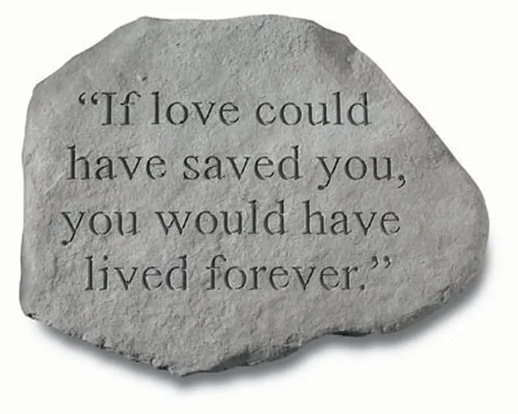 212 MAIN Weatherproof Cast Stone Wall Mount Outdoor Memorial Plaque by Kay Berry-Inc. 92620, "If Love Could Have Saved You", 15.75x12.75in Decorative Outdoor Display Decor, Signs