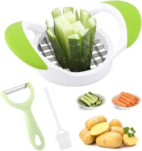 French Fry Maker, Professional Multi-purpose Stainless Steel Fast Vegetable Potato Slicer Onion Chopper Fits Home Kitchen, French Fry Cutter