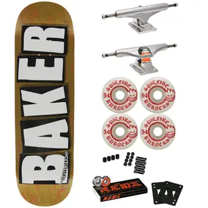 Baker Skateboard Complete B2 Brown 8.5" Spitfire, Independent, Bones Reds