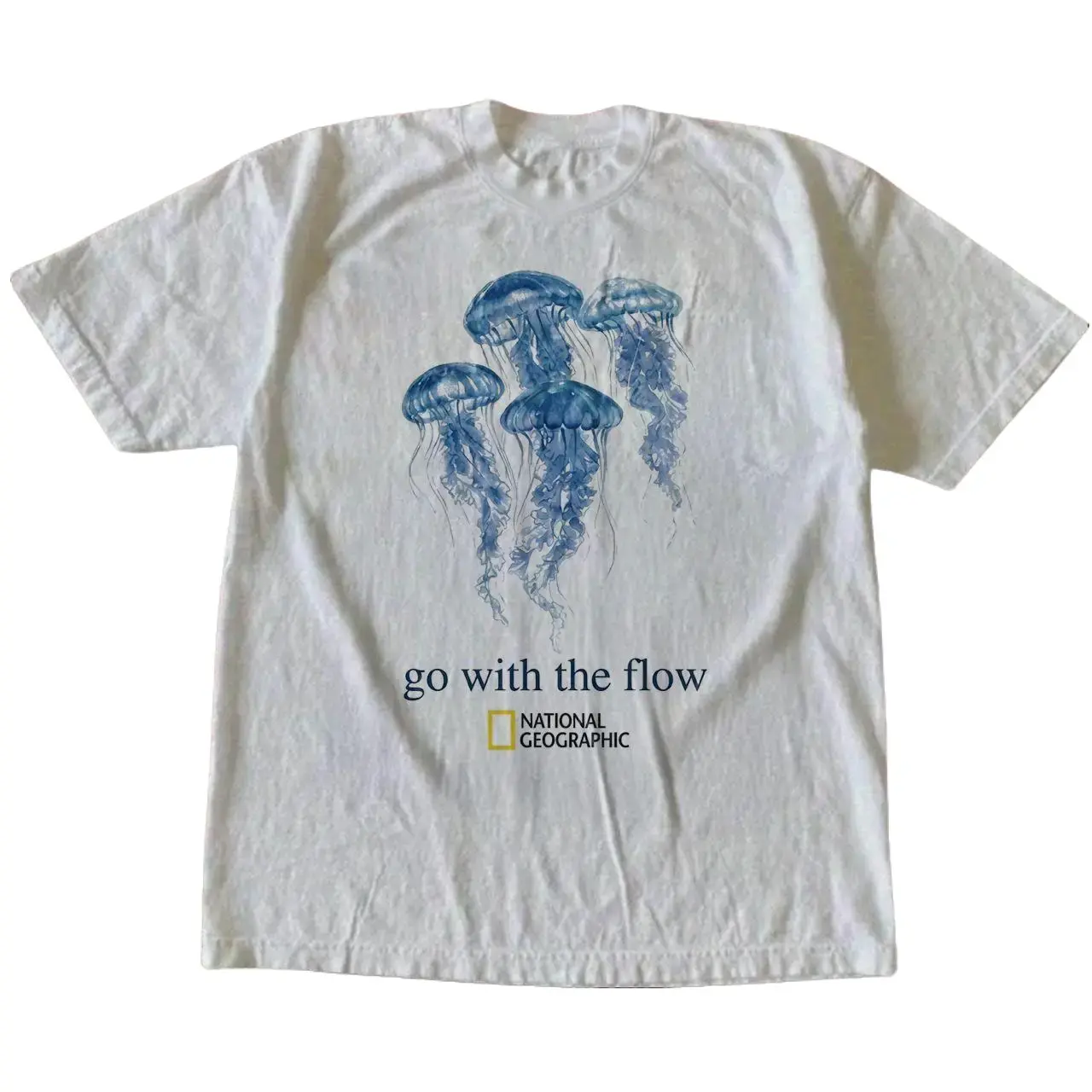 National Geographic jellyfish graphic tee, Jellyfish Go With The Flow Shirt, Ocean Nature Lover Tee, Unisex Graphic T-Shirt