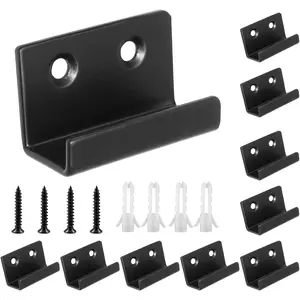 10 Pcs Tile Display Wall Hanger, Stainless Steel Wall Mounted Hook Fastener Bracket, Heavy Duty Tile Hanger for Mirrors, Picture Frame Ceramic Wall Display (Medium Short, Black)