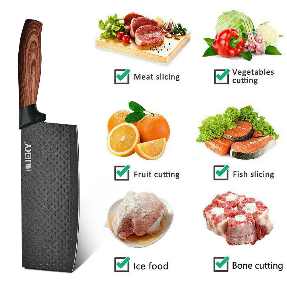 Kitchen Knife Set, 6 Pcs Anti-Rust Stainless Sharp Knife Set  for Kitchen Chef's Knife, Small Cleaver, Meat Cleaver, Scissors