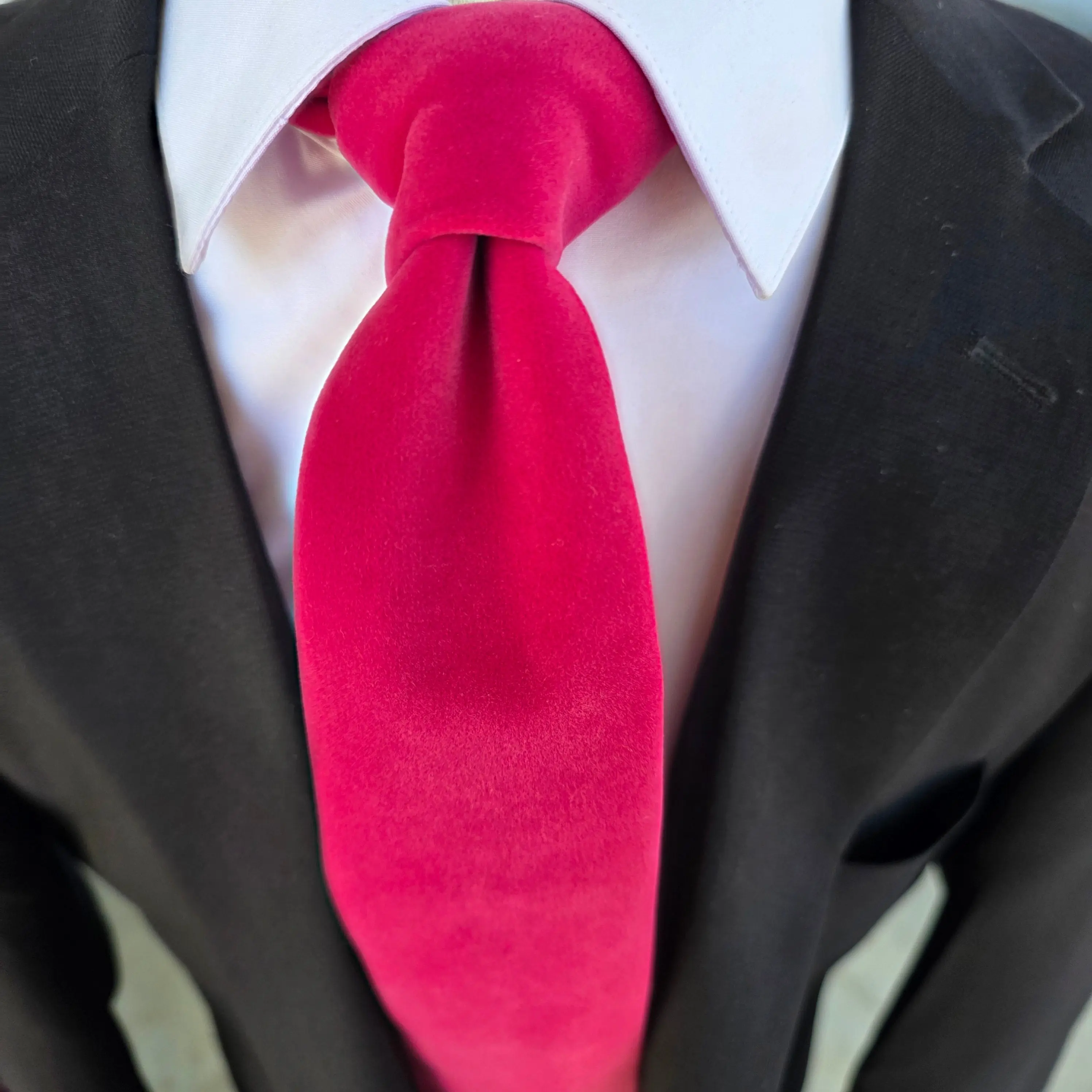Rose Pink Velvet Floral Tie