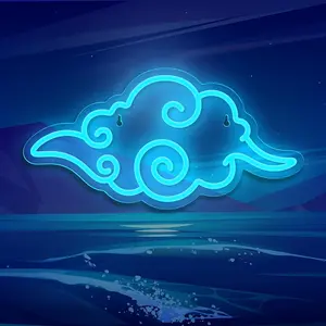 Anime Cloud Neon Sign Light for Game Room, Gaming Wall Decor with USB Switch Power Supply, Cool Logo Designs, 5v Adjustable, Neon Accent Lights