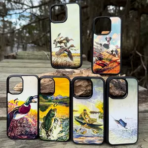 Vintage Outdoorsman Fishing and Hunting Print Phone Cases