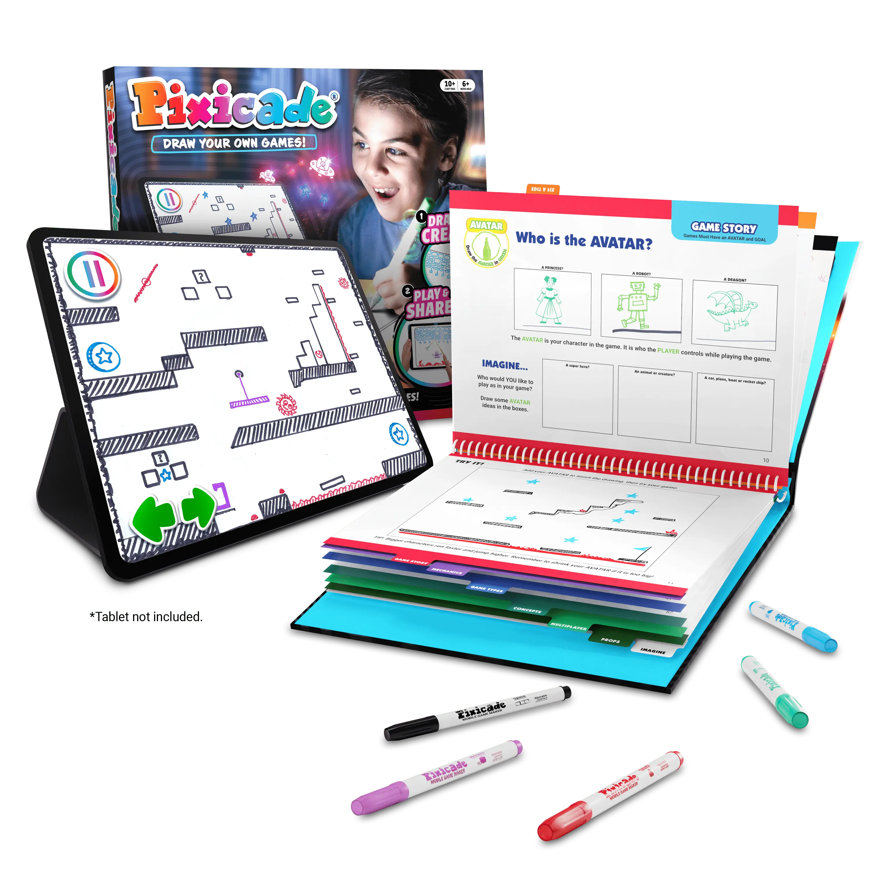 Pixicade "Draw Your Own Games!" - Educational Activities with Interactive Learning Materials and Creative Designs