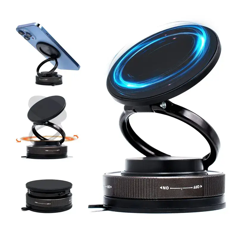 360° Rotatable Magnetic Phone Holder-Strong Suction Mount for Magsafe, ideal forCar/Mirror/Gym/Shower/or Smooth Surface,Compatible with All Smartphone