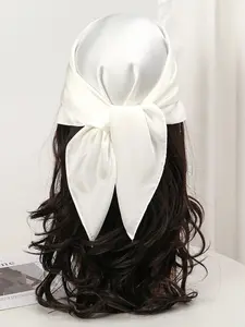 Women's Fashion Solid Color Headscarf 70x70 Cm, New Silk Satin Large Square Scarf, Elegant Plain Design, Perfect for Daily Wear Bandana, Solid Color Turban