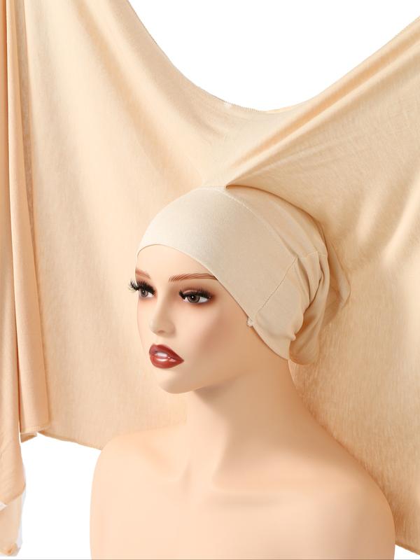 1pc Instant Jersey Hijab with Undercap, Silky Soft Breathable Fabric, Casual Plain Design, Ideal for All Seasons & Special Occasions, Tudung