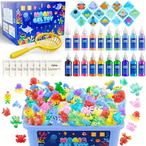Water Elf Toy Kit–Squishies for Kids, 20 Gels & 16 Molds, Magic Gel Water Pets Sensory Toy, Fun DIY Craft Kit, Party Favors, Birthday & Christmas Gifts for Kids Ages 3+
