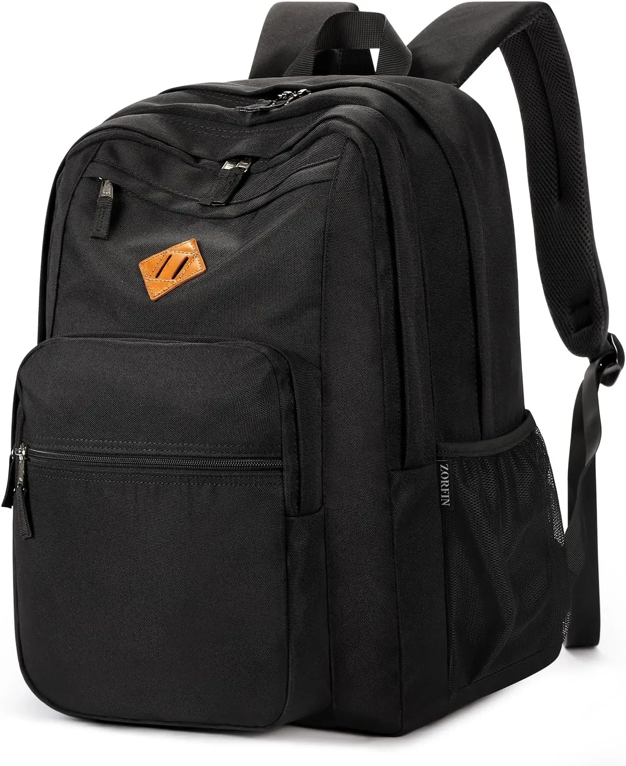 Unisex 26L Black Water-Resistant Backpack with Multiple Pockets - Sports & Outdoor Gym Bag for College, Travel