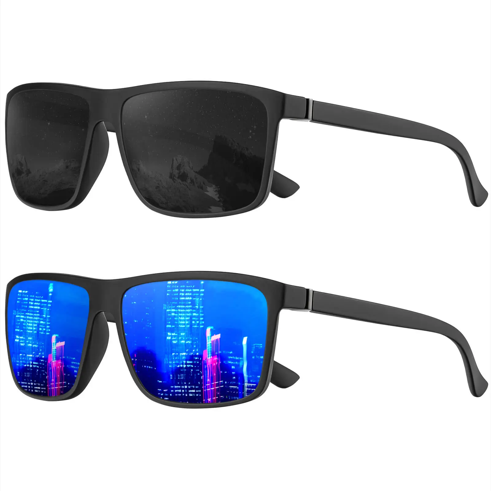 (2 Pack) Black/Dark Blue