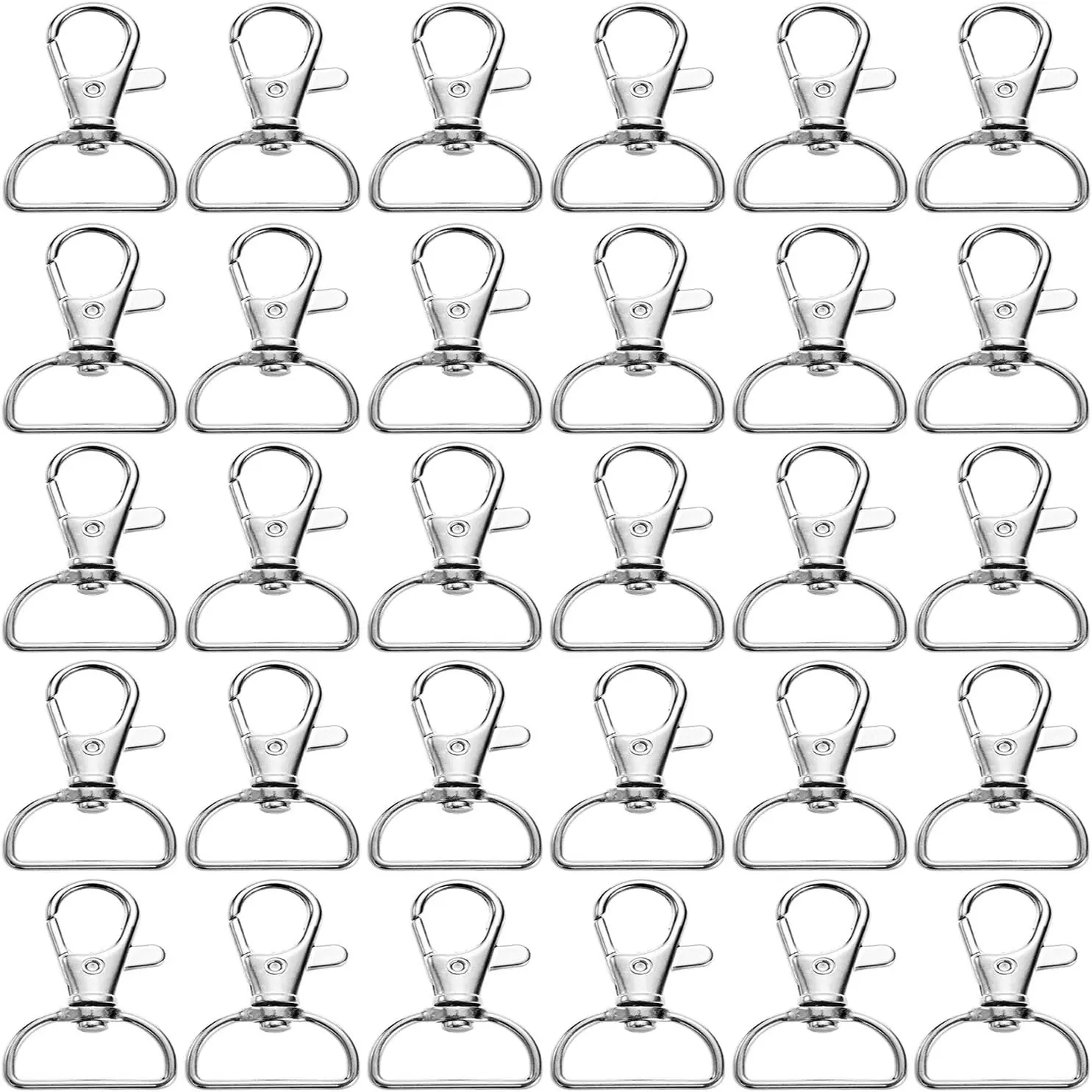 Swivel Clasp Swivel Snap Hooks Trigger Clips 1 Inch D Rings Metal Lobster Claw Clasps 40 count for Making Snap Tabs,  Hardware, Purse Hardware