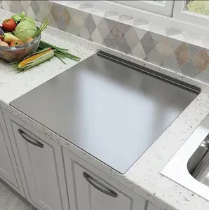 Stainless Steel Food Cutting Board, Durable Large Kitchen ChoppingBlock for Meat, Fruit, Vegetables and Baking,Easy to Clean, Suitable for Daily Use