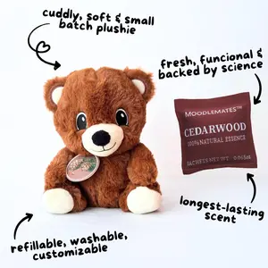 MoodleMates Brave Bear Scented Plushie | Cedarwood Scent | Cuddly & Soft | Washable