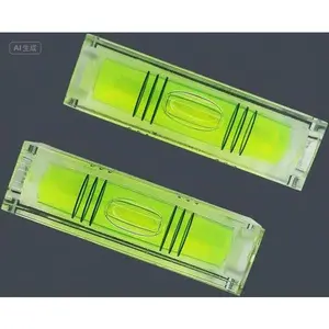 High Precision Stick-On Bubble Level - Mini Magnetic Tool for Scope Alignment - 2pcs 52mmx20mmx15mm - Horizontal and Vertical Leveling - Durable Pocket-Sized Measuring Instrument