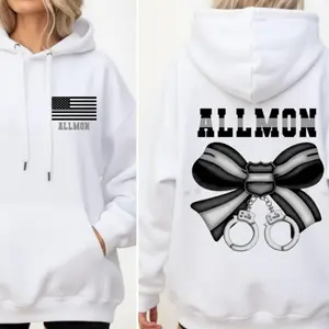 Custom name Corrections bow hoodie, Thin Gray Line Corrections Officer